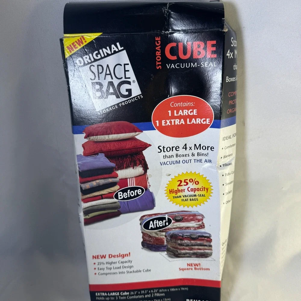 Original‎ Space Bag Vacuum Seal Storage Cube 2 Pack Large & Extra Large Reusable
